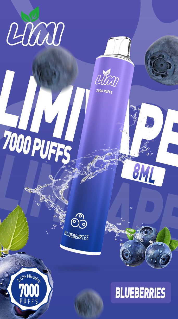 新品Limi7000口拋棄式 ILIA哩亞同廠生產 煙油容量更高 口味更優化 LIMI一次性7000Puffs便攜式圓管電子煙-VAKA糖果雲煙館