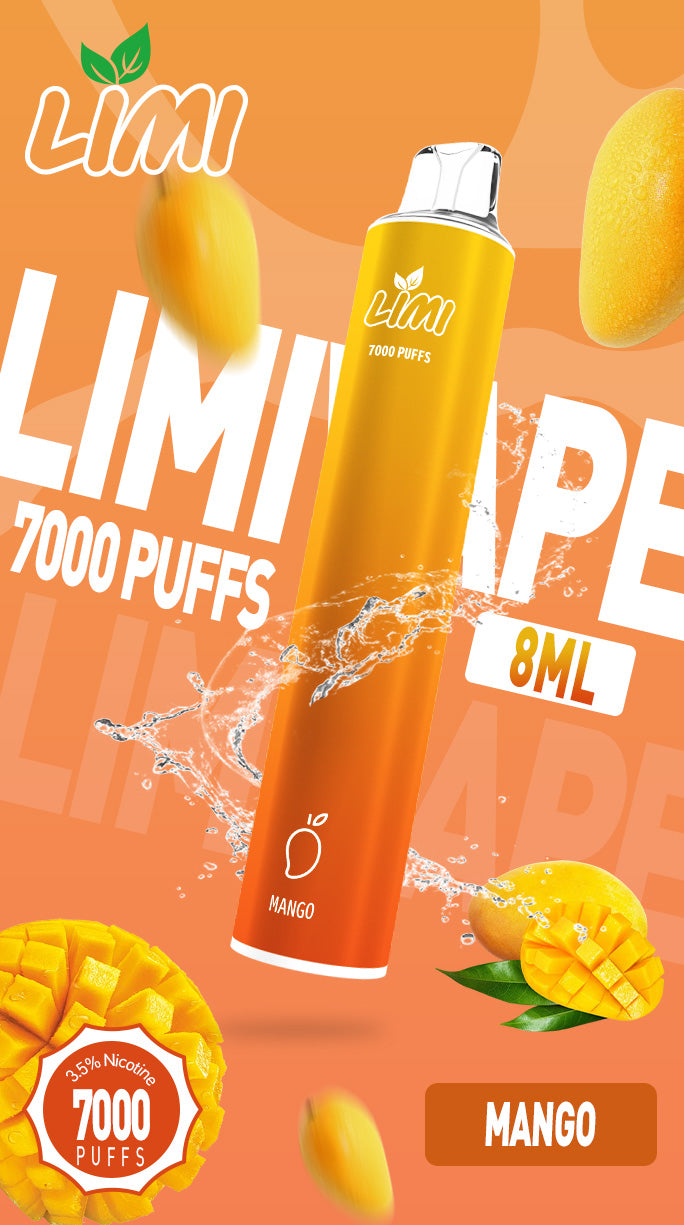 新品Limi7000口拋棄式 ILIA哩亞同廠生產 煙油容量更高 口味更優化 LIMI一次性7000Puffs便攜式圓管電子煙-VAKA糖果雲煙館