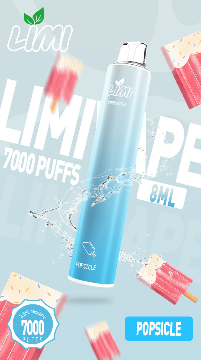 新品Limi7000口拋棄式 ILIA哩亞同廠生產 煙油容量更高 口味更優化 LIMI一次性7000Puffs便攜式圓管電子煙-VAKA糖果雲煙館