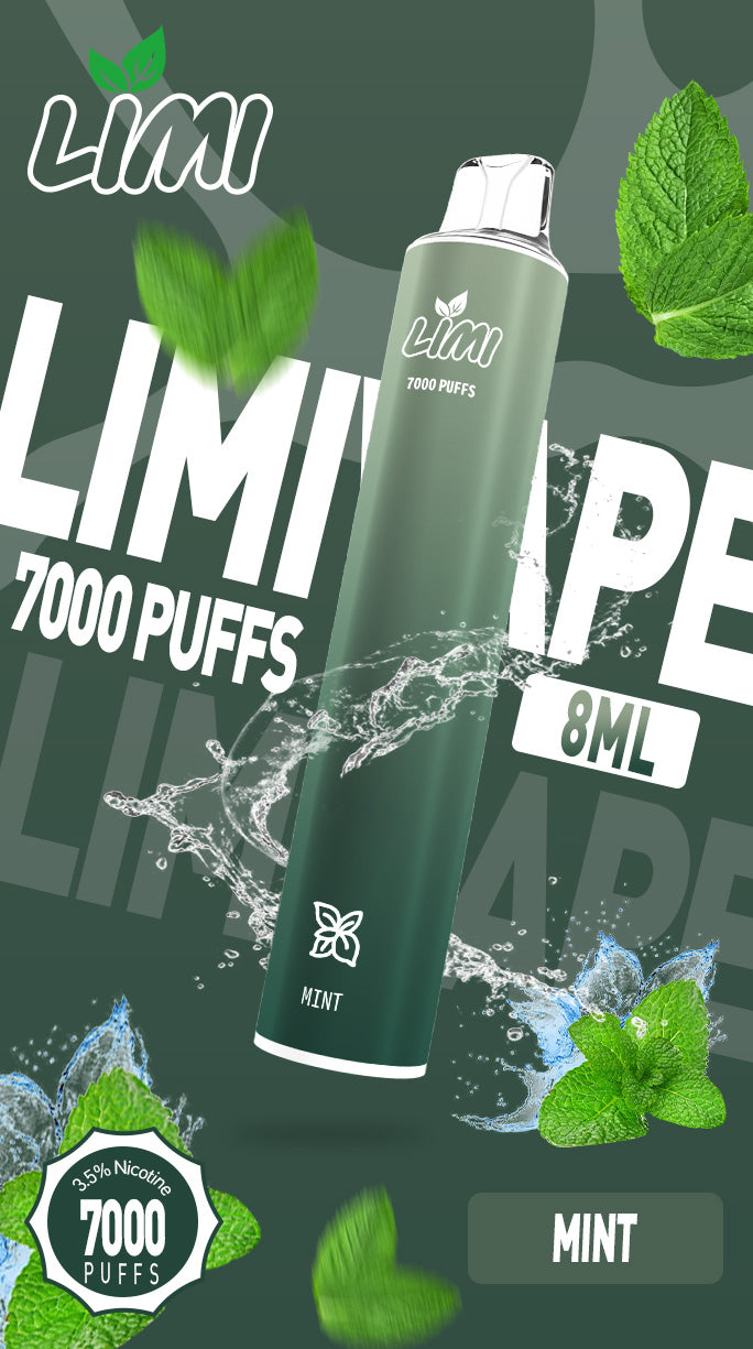 新品Limi7000口拋棄式 ILIA哩亞同廠生產 煙油容量更高 口味更優化 LIMI一次性7000Puffs便攜式圓管電子煙-VAKA糖果雲煙館