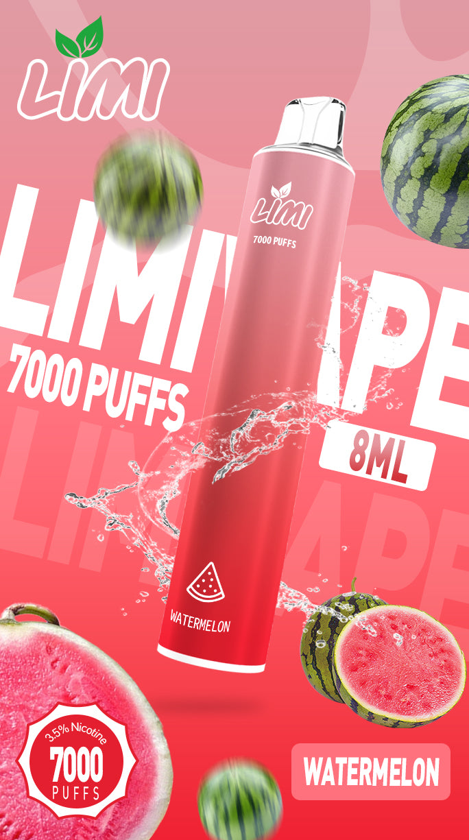新品Limi7000口拋棄式 ILIA哩亞同廠生產 煙油容量更高 口味更優化 LIMI一次性7000Puffs便攜式圓管電子煙-VAKA糖果雲煙館