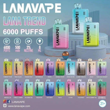 【LANA BAR BC 6000口】大容量新款拋棄式6000口-超涼款一次性電子煙-VAKA糖果雲煙館