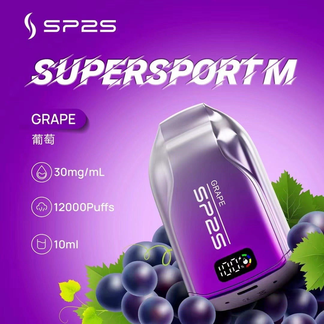 SP2拋棄式 12000口  擁有發光顯示屏 可充電電子煙 30ml超大容量-VAKA糖果雲煙館