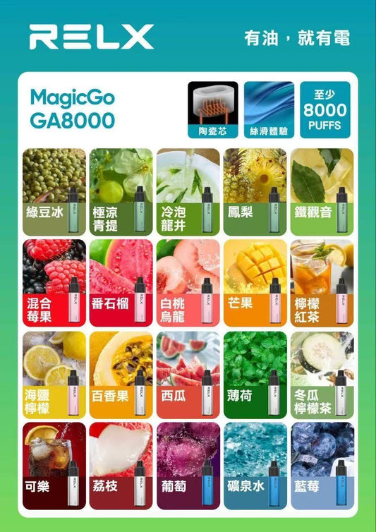 【RELX悅刻GA8000抛棄式】一次性電子煙 新品一次性悅刻拋棄式-VAKA糖果雲煙館