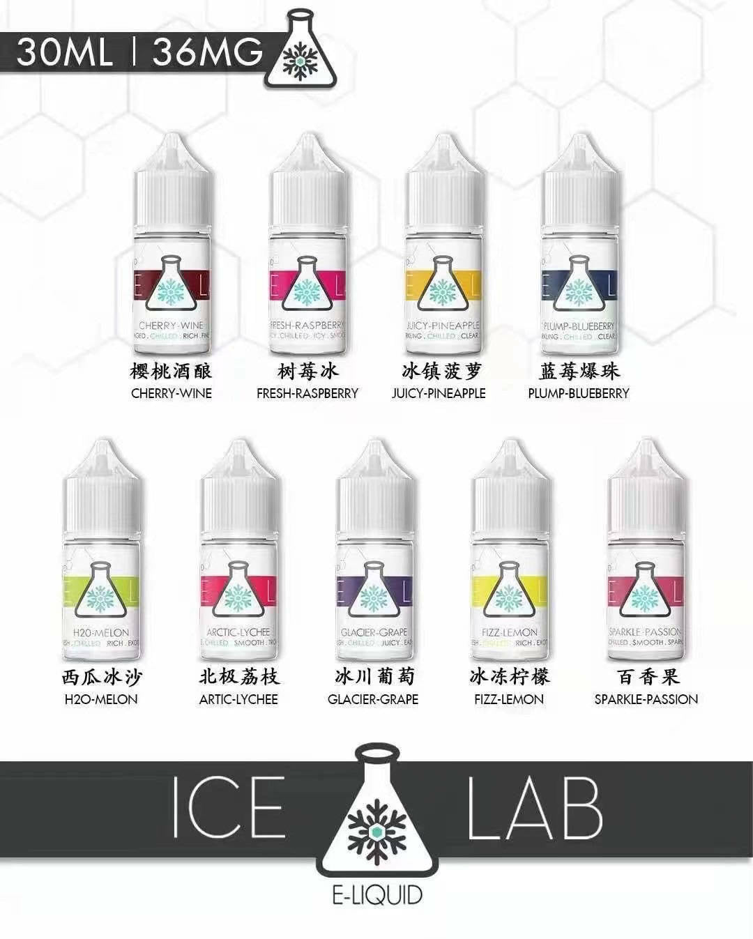 ❄️【冰凍實驗室】ICE LAB 電子果汁煙油 30ml濃度36mg 帶來極致的果香享受！-VAKA糖果雲煙館